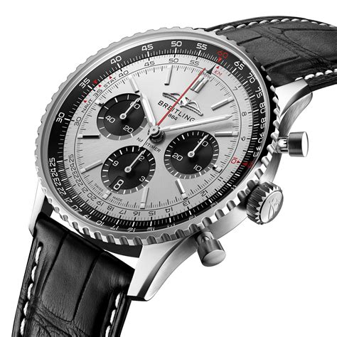 breitling navitimer silver chronograph mens watch|breitling navitimer price list.